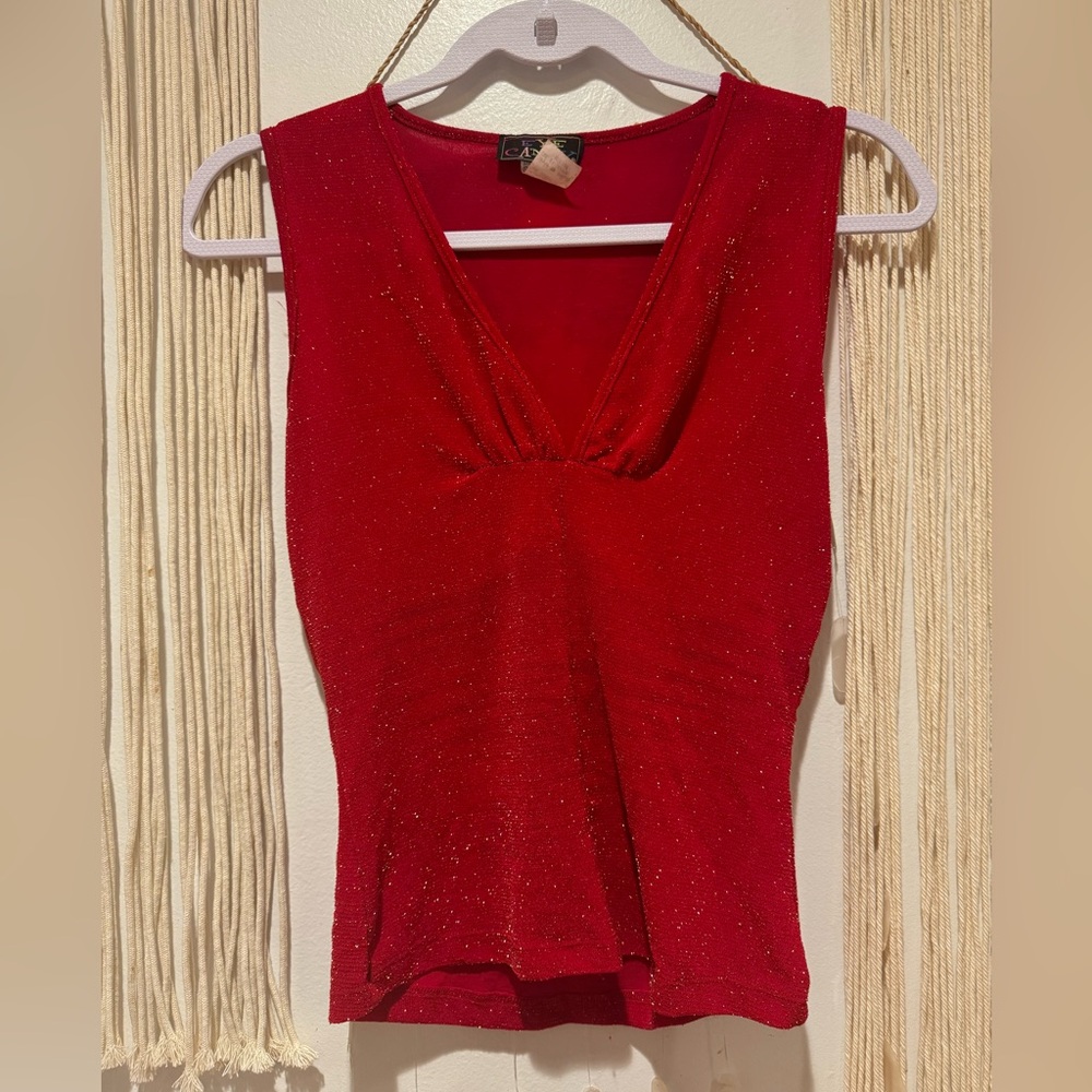 Red Sparkly Eye Candy Top